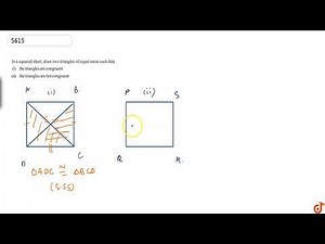 In a squared sheet, draw two triangles of equal areas such that (i) the triangles are congruent....