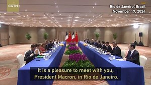 13K views · 53 reactions | Chinese President #XiJinping met with French President Emmanuel Macron on the sidelines of the G20 summit in Rio de Janeiro, Brazil. Xi emphasized sustaining positive momentum in China-France relations. #2024G20 | CGTN | Facebook