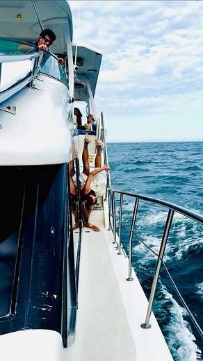 Michelle Lang on Instagram: "I should have warned him about me. 🤦‍♀️🤣 • I could NOT roll down these tiny yacht stairs!!! I’m too tall, and the stairs are too narrow, and I didn’t want to end up in the ocean. But it did cure my motion sickness for about 5 minutes. Good think the Captain has a good sense of humor!!"