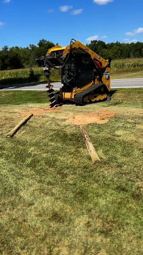 Getting it done with a track skid steer and post hole auger attachment. #equipmentrental #constructionequipmentrental #constructionequipment #rentalequipment # | AC&E Equipment Rentals Inc.