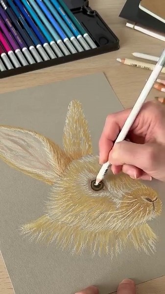 3.6K views | Konijn tekenen ✏️ met de CarbOthello pastel potloden. Teken met verschillende lagen over elkaar, ook op gekleurd papier heel goed zichtbaar ✨ Meer info over de CarbOthello pastel potloden: https://brnw.ch/21wIDOx Tekening van @hellohoney_nbg  #stabilonl #stabilocarbothello #carbothello #pastelpotloden #potloden #potloodtekening #konijntekenen #konijn #paashaas #bunny #rabbit #tekenen | STABILO | Facebook
