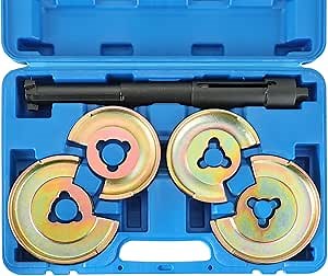 5PCS Coil Strut Spring Compressor Telescopic Repair Tool, Front Rear Axle Telescopic Repair Tool Kit, Compatible for Mercedes Benz W123 W210 (Golden)