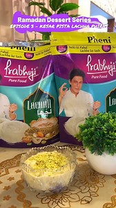 #RamadanDessert Series Savour the divine blend of Kesar Pista Prabhuji Lachha Phirni and delight in the essence of pure taste with this simple 3-step recipe. ✨🤤🩷 Ingredients: Ghee - 1 tsp Pistachios - 15 to 20 pieces Milk - 200ml Kesar - Pinch Prabhuji Lachha - 1 bowl Condensed Milk - 3 tbsp Recipe : Take a little Ghee and fry a few Pistachios in it. Then grind them well. Take Milk, bring it to boil, and add a pinch of Kesar. Add crumbled Lachha into the milk, add little condensed milk, stir a