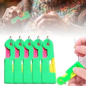 Automatic Needle Threader, 2026 Sewing Needle Threader, Hand Sewing Needle Threader, Automatic Threading Device for Sewing Embroidery Cross Stitch Craft Sewing Knitting Quilting (5PCS)