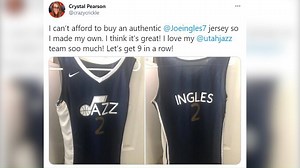 19K views · 205 reactions |  TEARS OF JOY  Watch as Utah Jazz superfan Crystal Pearson explains what happened after she tweeted a photo of a homemade Joe Ingles Utah Jazz jersey because she couldn't afford one of her own. FULL STORY: https://kutv.com/sports/utah-jazz/unable-to-afford-one-jazz-fan-makes-her-own-joe-ingles-jersey-prompting-team-response | KUTV 2News | Facebook