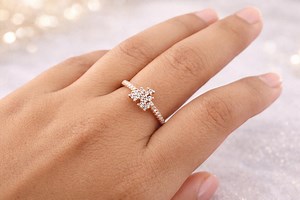 Heart Rose Gold Ring - Sterling Silver Cubic Zirconia Ring - Love Ring for Her - Promise Engagement Ring Gift - Etsy Australia