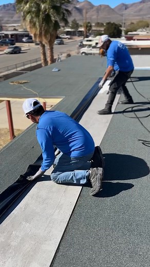 Roofing workers installing peel and stick!🏡 #RoofConstruction #HomeImprovement #RoofingLife #ConstructionWork #RoofingSolutions #BuildingStrong #RoofRenovation | Demetrius Carter