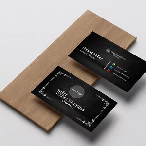 Black Minimalist Business Card Template | Editable Canva Design (printable PDF) - Etsy UK