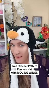 FREE Crochet Penguin Hat Pattern with MOVABLE WINGS --> https://www.nickishomemadecrafts.com/crochet-penguin-hat.../ Ravelry: https://www.ravelry.com/.../penguin-hat-with-movable-wings Get 10 MOVING Hat Crochet Patterns here: https://nickinhc--nickishomemadecrafts.thrivecart.com/... I used Premier Yarns Pixie Dust Brights Yarn: http://premier-yarns.pxf.io/y2gmxv I also used these Air Pumps: https://amzn.to/3raa2Fk affiliate #crochet #makeitpremier #crochethat #movingearshat #crochetpenguin | Cro