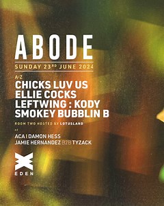 This Sunday on the island Eden Ibiza 😈🇪🇸 Chicks Luv Us Ellie Cocks Leftwing : Kody Smokey Bubblin' B | ABODE