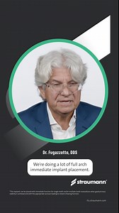 Dr. Fugazzotto talks about full arch immediate implant placement in his practice.  #FullArchFriday #StraumannUS #StraumannCA | Straumann | Facebook