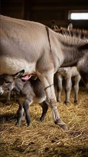 donkeys give a baby birth