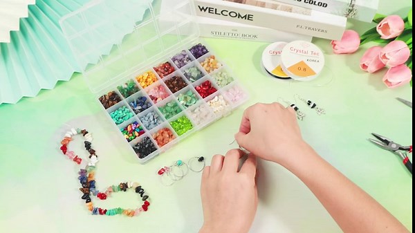 Crystal Beads for Ring Making 24 Colors, Cridoz Jewelry Gemstone Crystals Chips Drilled for Bracelet and Jewelry Making