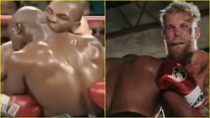 Jake Paul recreates opponent Mike Tyson biting Evander Holyfield’s ear in comical sketch after announcing fight