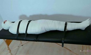 Lala and Tenjou - Crazy woman steals nurse's uniform and mummifies her, Bondage Kitties at Bondage F/F - Download or watch online Bondage Video | bondage-me.cc