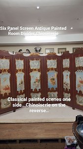 Six Panel Screen Antique Painted Room Divider Chinoiserie #canonburyantiques #cherubs #chinoiserie #interiors #antiques #decorativearts | Canonbury Antiques | Facebook