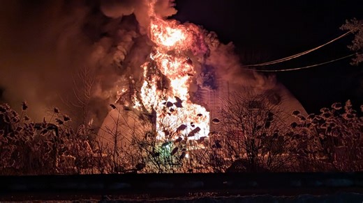 To conserve water, Minoa firefighters tap creek to take down flames