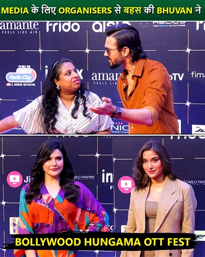 In a heartwarming incident, Bhuvan Bam shows kind gesture for the Media at Bollywood Hungama OTT Fest red carpet. Prajakta Koli, Zareen Khan & Saiee Manjrekar also graced the red carpet. | Bollywood Now