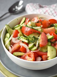 Tomato and Cucumber Salad - Olga in the Kitchen