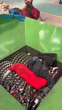 Waste Clothing Fabric Shredder Shredding Process #shredder