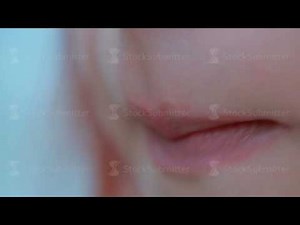 Beautiful shape of the lips, close-up camera moves