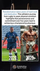 286K views · 697 reactions | Hard work pays off. From rugby to a championship physique, this incredible transformation proves that dedication and consistency lead to true results. Five years of grit, perseverance, and a solid plan—this is the power of transformation.  | BodyBuilding Tips & Tricks | Facebook