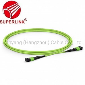 [Hot Item] 1m (3FT) MTP 12 Female to MTP 12 Female Om5 Multimode Elite Trunk Cable 12 Fiber Type B Plenum (OFNP) Lime Green