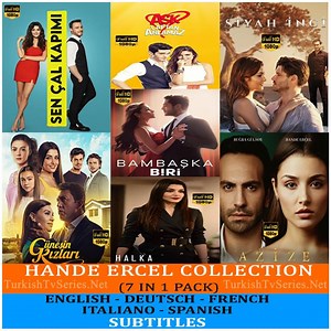 Hande Ercel Collection (7 in 1 Pack) Sen Cal Kapimi Ask Laftan Anl. Siyah Inci Gunesin K. Halka Azize Bambaska Biri in USB - Etsy UK