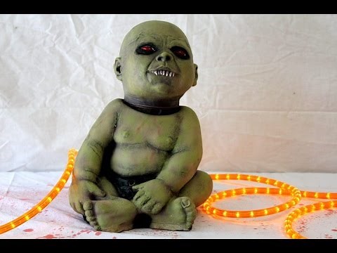 Spinning Head Possessed Zombie Baby Prop - Halloween FX Props