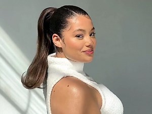 Luxy 100% Remy Human Hair, Clip-In Ponytail Extension, One-Piece Wrap & Secure Prongs - Natural Looking Volume & Length for All Hair Types 120 grams 20" Beige Blonde Balayage