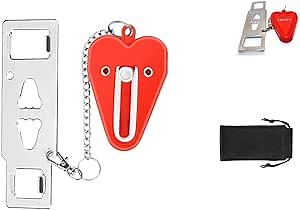 2 Portable Door Locks for Travel, Apartments, hotelsTravel Door Locks, Anti-Theft Padlocks,Metal Lock, Home Safety Door Lock Equipment(Third Generation) red