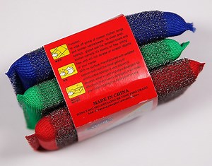 [Hot Item] Korea Hot Sale Home Product Scourer Pad Knitting Fabric Foam Scrubber Kitchen Clean Ball Metal Sponge Stainless Steel Cloth