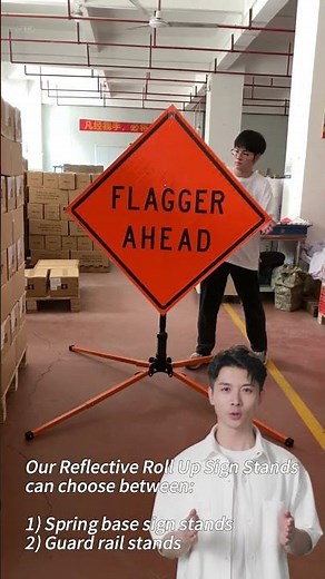 Flagger Ahead Custom Roll Up Sign | 36 Inch Reflective Roll Up Traffic Sign | Dingfei