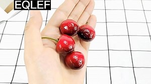 EQLEF Künstliche Kirsche Deko Kirsche Dekoration Obst Deko Künstliche Kirschen Künstliche Kirschen Kunststoff für Tischdekoration 36 Stück