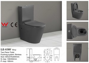 [Hot Item] CE Hot Sale Ceramic Wholesale Toilets Dual Flush Rimless Two Piece Toilet