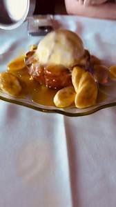 Flaming Bananas Foster with Butter cake & spiced rum #bananasfoster #foodreels #buttercake icecream | Working On My Thickness