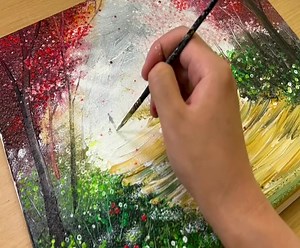 Sponge Painting Technique for Beginners / Acrylic Painting | HNK ART