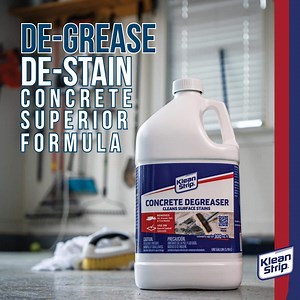 Check The Home Depot's Q&A Before Buying: Klean-Strip 1 Gal. Liquid Concrete Degreaser for Cleaning Stains on Concrete Surfaces (1-Pack)