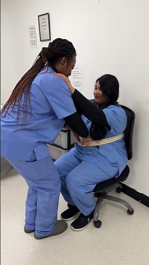 Ambulate a person using a gait belt #medicalschoolcommunity #nursing