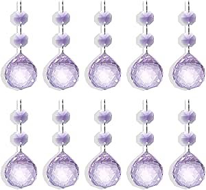 Pack of 10 Purple Crystal Ball Prism 30mm Suncatcher Chandelier Prisms Part Decor Rainbow Maker