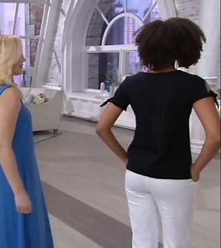 QVC model modeling pants 0470