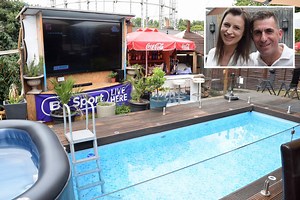Landlord turns beer garden into a Spanish resort with pool off Gumtree for £100