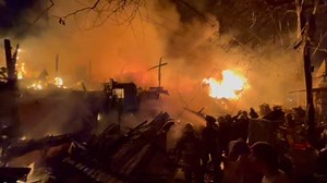8.4K views · 126 reactions | Firefighters struggle with the intense heat and thick smoke as they try to extinguish a second alarm fire razing a residential area in Barangay Tatalon, Quezon City on Saturday night. (Video by Miguel de Guzman/The Philippine Star) | Philippine Star | Facebook