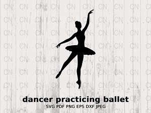 Dancer Silhouette SVG, Practicing Ballet Clipart, Ballet Dancer Vector, Dance Pose Outline Digital Cut File - Etsy