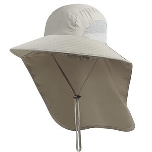 [Hot Item] Outdoor Men 50  Upf Protection Wide Brim Sun Fishing Hat with Neck Flap