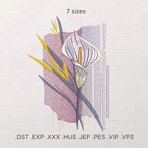 Modern Calla Lily Machine Embroidery Design, Abstract Flower Embroidery Pattern, Elegant Floral Embroidery for Women Shirt, DIY Wall Decor - Etsy