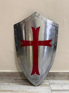 Medieval Crusader Shield Red Cross Templar Steel Cosplay LARP Prop 28 Inches, Knight Battle - Etsy
