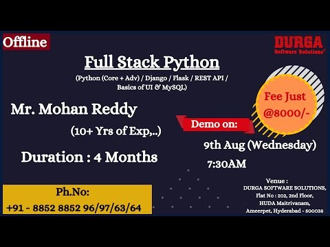 FULL STACK PYTHON Offline Training @ DURGASOFT