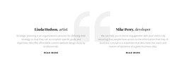 Testimonials with quote icon - Web Page Design by Nicepage