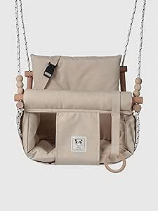 Baby Swing Outdoor Indoor Toddler Swing with Seat Belt Wooden Baby Hanging Swing